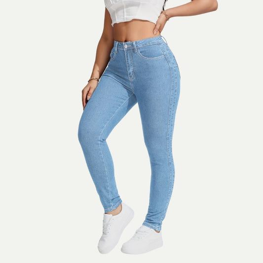 Jean Skinny Extensible Taille Mi-Haute pour Femme