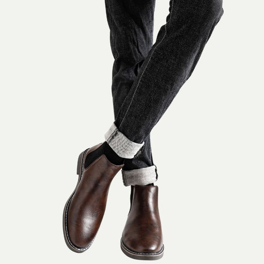 Bottes en Cuir à Cheville pour Homme