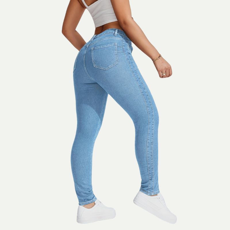 Jean Skinny Extensible Taille Mi-Haute pour Femme