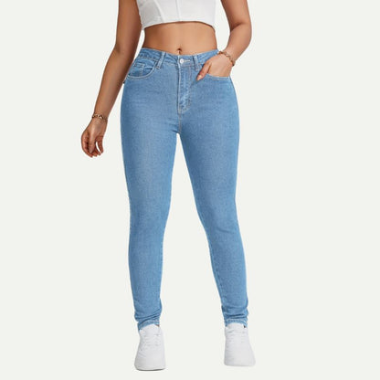 Jean Skinny Extensible Taille Mi-Haute pour Femme