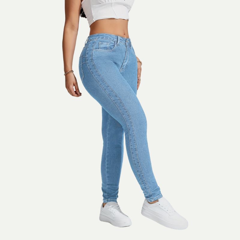 Jean Skinny Extensible Taille Mi-Haute pour Femme